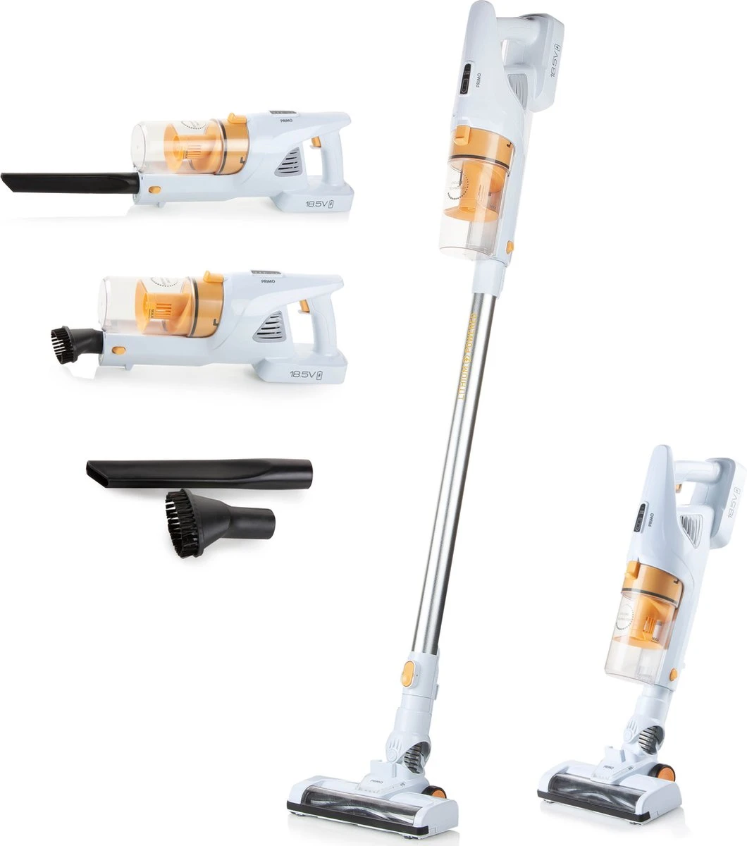 PRIMO PR500SV Stofzuiger Zonder Zak - 3-in-1 Steelstofzuiger Draadloos - Kruimelzuiger - HEPA Filter - Wit/Peach 3 PRIMO PR500SV Stofzuiger Zonder Zak - 3-in-1 Steelstofzuiger Draadloos - Kruimelzuiger - HEPA Filter - Wit/Peach