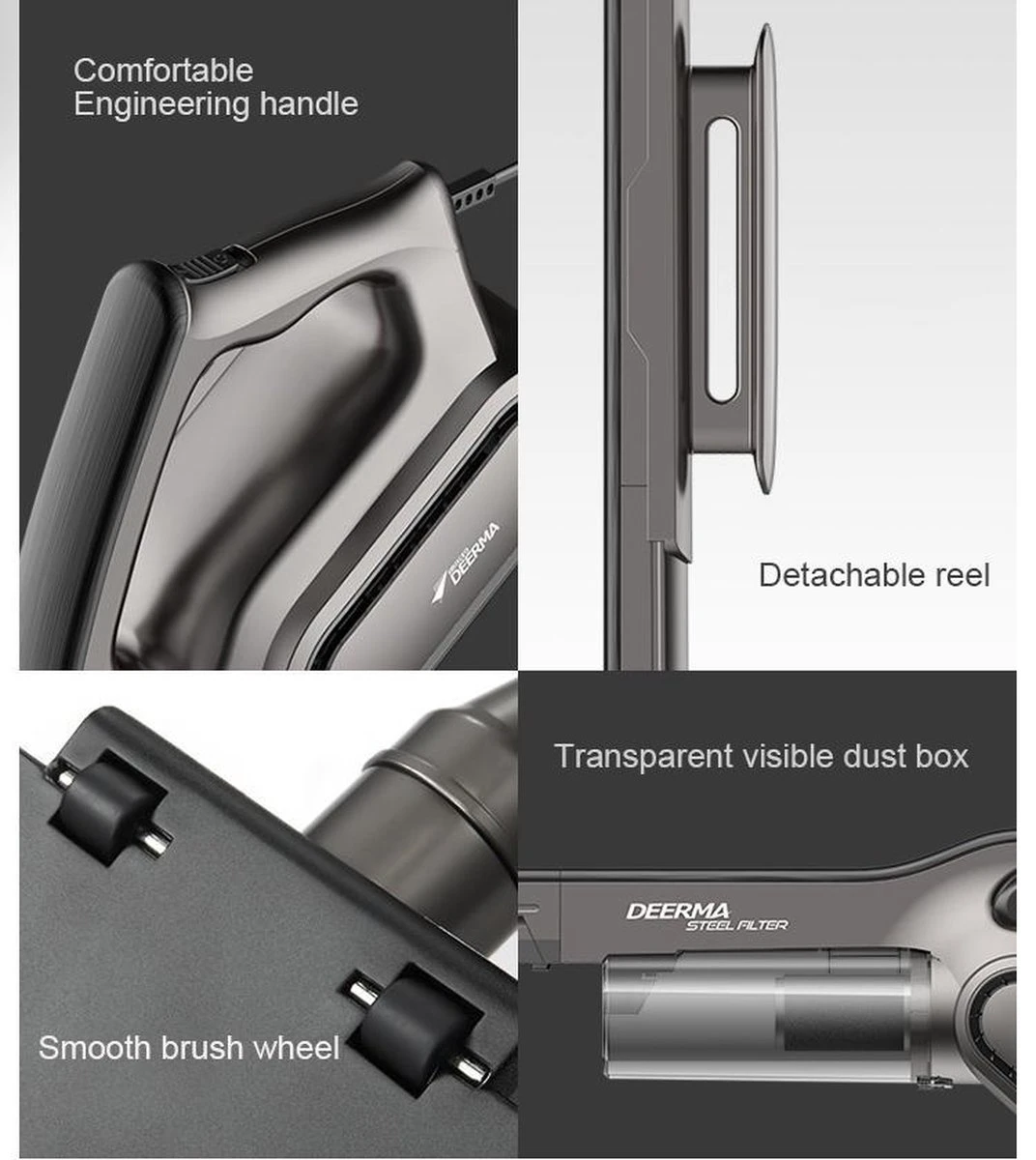 Xiaomi Deerma DX700S - Handheld Stofzuiger - Steelstofzuiger Met Snoer - 600W 6 Xiaomi Deerma DX700S - Handheld Stofzuiger - Steelstofzuiger Met Snoer - 600W - Afbeelding 4