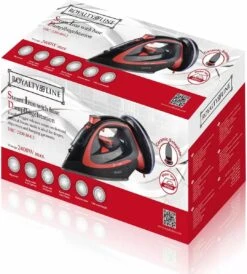 Royalty Line Draadloos Strijkijzer - Krachtig Snoerloos Strijken - Snoerloze Stoomstrijkijzer - Droogstrijkijzer - 2400W - Strijkijzer Met Stoomgenerator - 450ML Watercapaciteit - Rood -Reinigingsapparaten Winkel 1080x1200 1