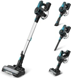 Reinico® - Stofzuiger - Vacuum Cleaner -12Kpa Krachtige Zuigstokstofzuiger - 6 In 1 Snoerloze Steelstofzuiger - 2200mAh Batterij - 440*330*190mm - Handheld - Zwart - EU-stekker
