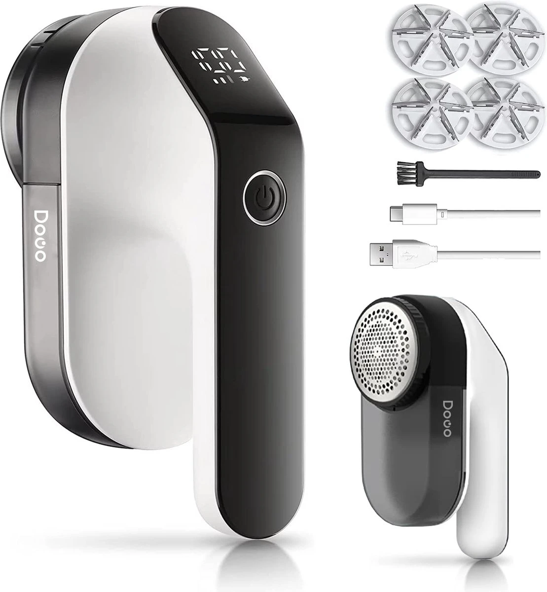 DOWO® - Elektrische Pluizenverwijderaar - Ontpluizer - Draadloos En Oplaadbaar - Pluizentondeuse - 3 Extra Opzetstukken - Zwart 3 DOWO® - Elektrische Pluizenverwijderaar - Ontpluizer - Draadloos En Oplaadbaar - Pluizentondeuse - 3 Extra Opzetstukken - Zwart