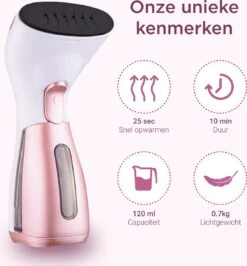 Luxe Kledingstomer - Handstomer - Handstoomreiniger - Stoomstrijkijzer - Stomer Kleding - Voor Op Reis - Roze -Reinigingsapparaten Winkel 1115x1200 4