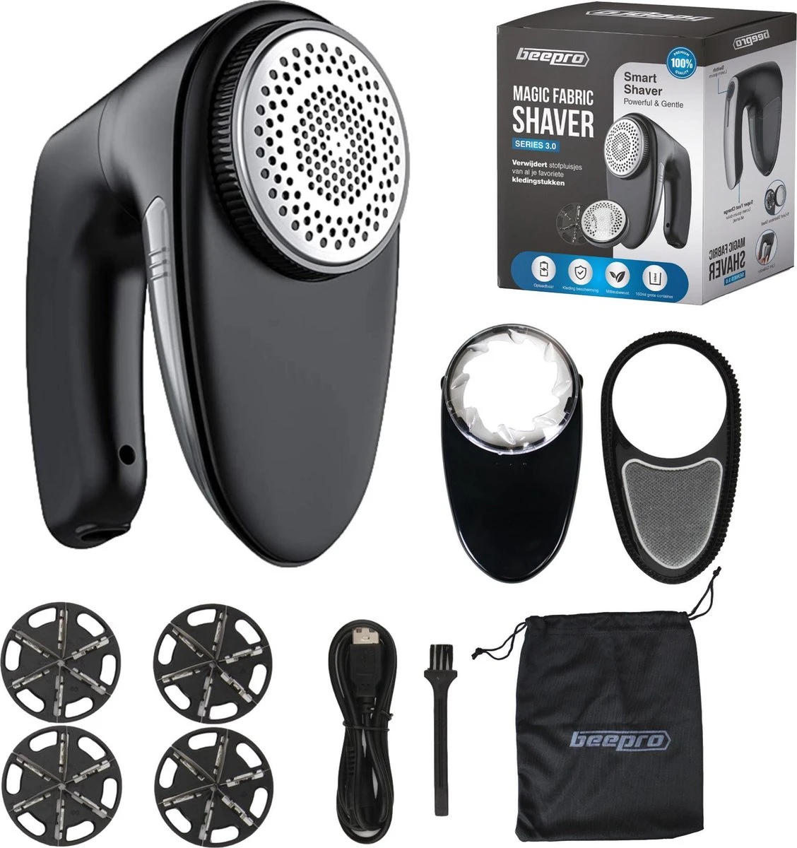 Beepro® Elektrische Pluizenverwijderaar - Ontpluizer - Draadloos En Oplaadbaar - Zwart 14 Beepro® Elektrische Pluizenverwijderaar - Ontpluizer - Draadloos En Oplaadbaar - Zwart - Afbeelding 12