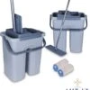 Add To Life Dweilsysteem Vloerwisser - Mop - Self-wash- En Droogsysteem - 2 Stuks Absorberende Pads - Met Emmer - Grijs -Reinigingsapparaten Winkel 1137x1200