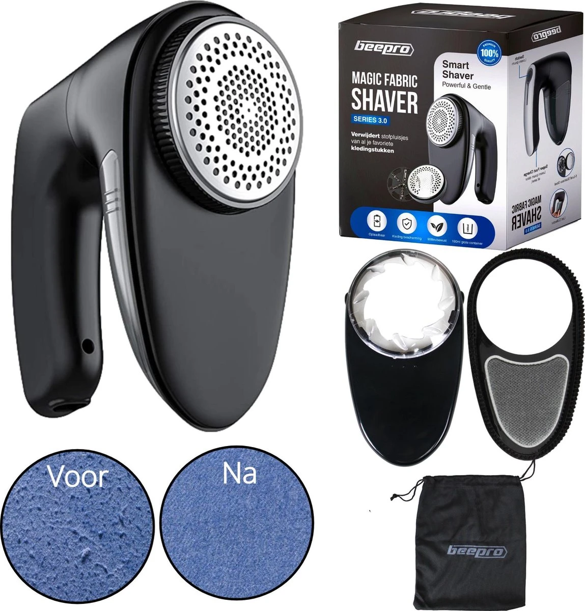 Beepro® Elektrische Pluizenverwijderaar - Ontpluizer - Draadloos En Oplaadbaar - Zwart 3 Beepro® Elektrische Pluizenverwijderaar - Ontpluizer - Draadloos En Oplaadbaar - Zwart