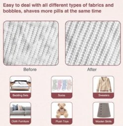 IBright Elektrische Pluizenverwijderaar - Ontpluizer - Draadloos - Oplaadbaar Met USB - Lichtgewicht - Incl. 2 Extra Opzetstukken - Wit -Reinigingsapparaten Winkel 1165x1200 3