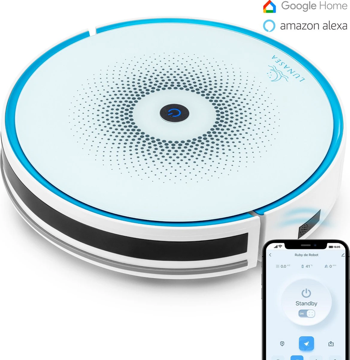 LunaSea's Robotstofzuiger - Robotstofzuiger Met Dweilfunctie - Robotstofzuiger Met Laadstation - Robot Stofzuiger - Wit 3 LunaSea's Robotstofzuiger - Robotstofzuiger Met Dweilfunctie - Robotstofzuiger Met Laadstation - Robot Stofzuiger - Wit