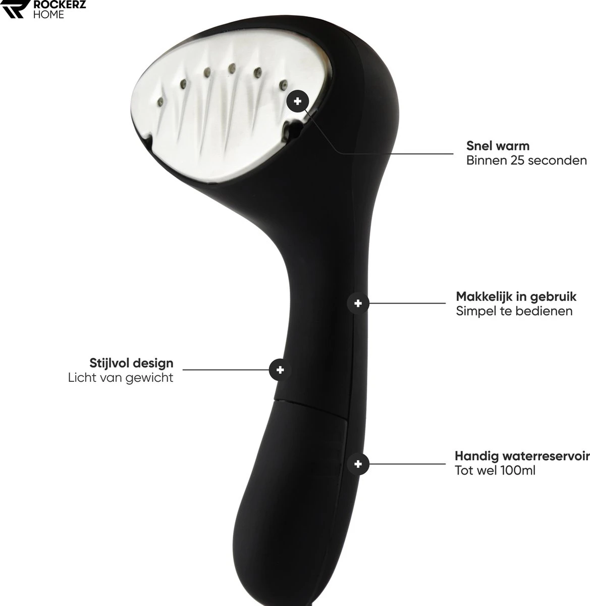 Kledingstomer - Handstomer - Stoomreiniger - Stomer - Luxe Uitvoering - Krachtig En Stijlvol - Inclusief Maatbeker - Snel Opgewarmd (25 Sec) - Geschenkverpakking- 1500W - Merk: Rockerz Home - Kleur: Zwart 8 Kledingstomer - Handstomer - Stoomreiniger - Stomer - Luxe Uitvoering - Krachtig En Stijlvol - Inclusief Maatbeker - Snel Opgewarmd (25 Sec) - Geschenkverpakking- 1500W - Merk: Rockerz Home - Kleur: Zwart - Afbeelding 6