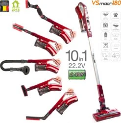 TurboTronic VS180 Draadloze Steelstofzuiger Met Handstofzuiger - Rood -Reinigingsapparaten Winkel 1179x1200 1