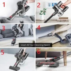 Steelstofzuiger Draadloos 200Watt Met 6 Verschillende Opzetstukken - Zakloos - Hepa Filter - Handstofzuiger - Kruimeldief -Reinigingsapparaten Winkel 1194x1200