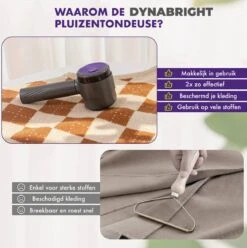 DynaBright Elektrische Pluizenverwijderaar - Draadloos - 2 Extra Opzetstukken - Pluizentondeuse - Grijs -Reinigingsapparaten Winkel 1194x1200 5