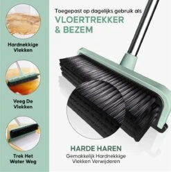 Powarkleen - Vloertrekker Met Steel & Bezem 2 In 1 - Vloerwisser Voor Badkamer Vloer - Groen -Reinigingsapparaten Winkel 1197x1200 1