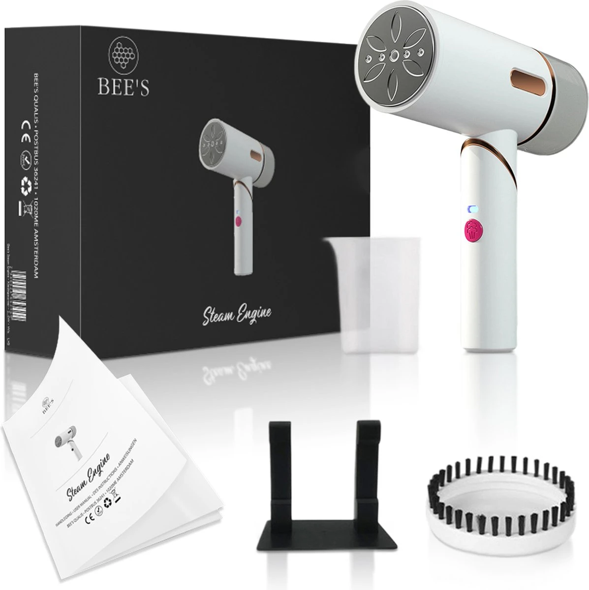 Bee's Kledingstomer - Handstomer - Stomer Kleding - Steamer - Stoomreiniger - Stoomstrijkijzer - 30 G/min - 250ML - 1600W - Snel Opgewarmd - Wit 8 Bee's Kledingstomer - Handstomer - Stomer Kleding - Steamer - Stoomreiniger - Stoomstrijkijzer - 30 G/min - 250ML - 1600W - Snel Opgewarmd - Wit - Afbeelding 6