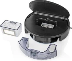 Nedis Robotstofzuiger - Willekeurig - Wi-Fi - Capaciteit Opvangreservoir: 0.2 L - Automatisch Opladen - Maximale Gebruiksduur: 90 Min - Zwart - Android™ / IOS -Reinigingsapparaten Winkel 1200x1014 2