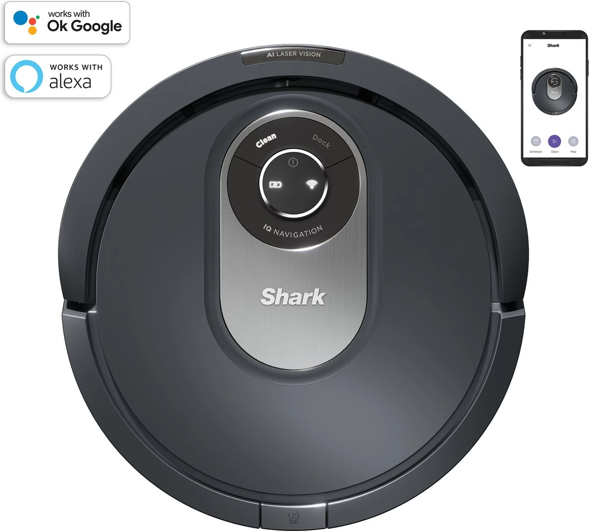 Shark AI Laser Robotstofzuiger - Automatisch Laadstation - Krachtig Tegen Huisdierharen - Mobiele App - Zakloos - RV2001EU 3 Shark AI Laser Robotstofzuiger - Automatisch Laadstation - Krachtig Tegen Huisdierharen - Mobiele App - Zakloos - RV2001EU