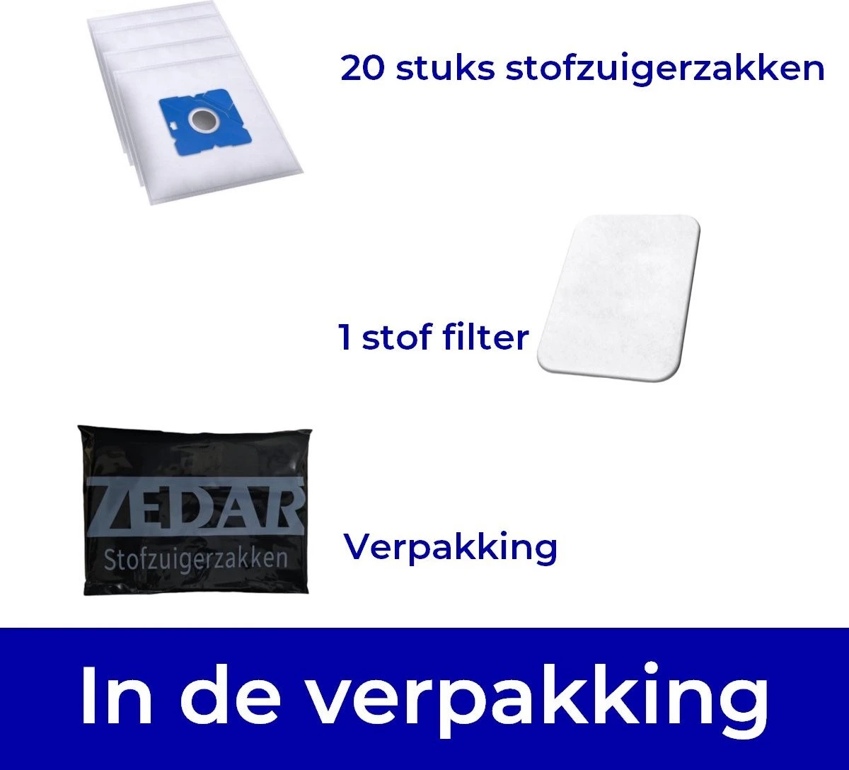 Stofzuigerzakken Geschikt Voor Inventum SZ300 - 3L + Filter - 20 Stuks Van Zedar 5 Stofzuigerzakken Geschikt Voor Inventum SZ300 - 3L + Filter - 20 Stuks Van Zedar - Afbeelding 3