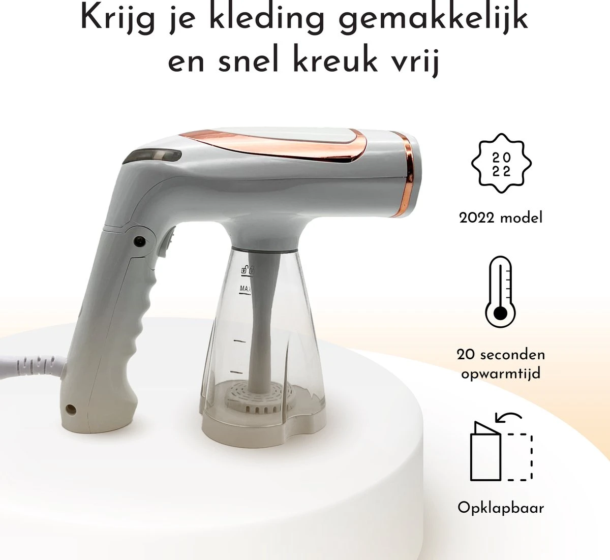 Capsy™ Kledingstomer - Complete Set - Handstomer - Stoom Strijkijzer - 1600 W 4 Capsy™ Kledingstomer - Complete Set - Handstomer - Stoom Strijkijzer - 1600 W - Afbeelding 2