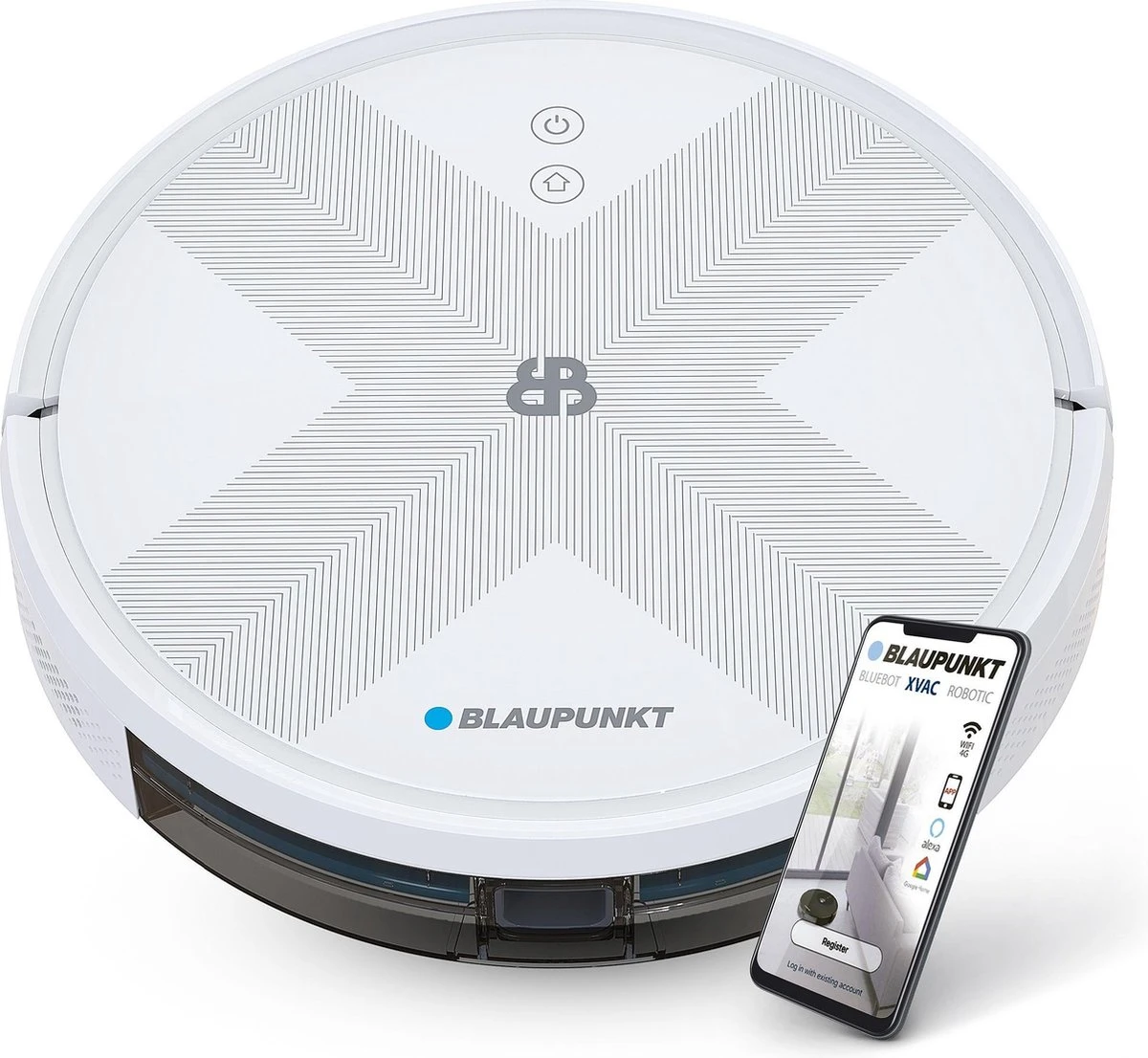 Blaupunkt Bluebot XVAC – Robotstofzuiger Met Laadstation - Met Optie Tot Dweilfunctie – Slimme Gyro Navigatie 3 Blaupunkt Bluebot XVAC – Robotstofzuiger Met Laadstation - Met Optie Tot Dweilfunctie – Slimme Gyro Navigatie