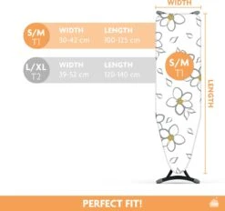 Laundryspecialist 3 Laagse COMFORT Strijkplankhoes - Optimaal Strijkcomfort En Stoomdoorlatend - Maat S/M Voor Een Breedte Van 30 Tot 43 Cm En Een Lengte Van 100 Tot 126 Cm -Reinigingsapparaten Winkel 1200x1127 12