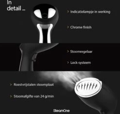 SteamOne S-Travel Kledingstomer - Zwart 25 SteamOne S-Travel Kledingstomer - Zwart -Reinigingsapparaten Winkel 1200x1135 6