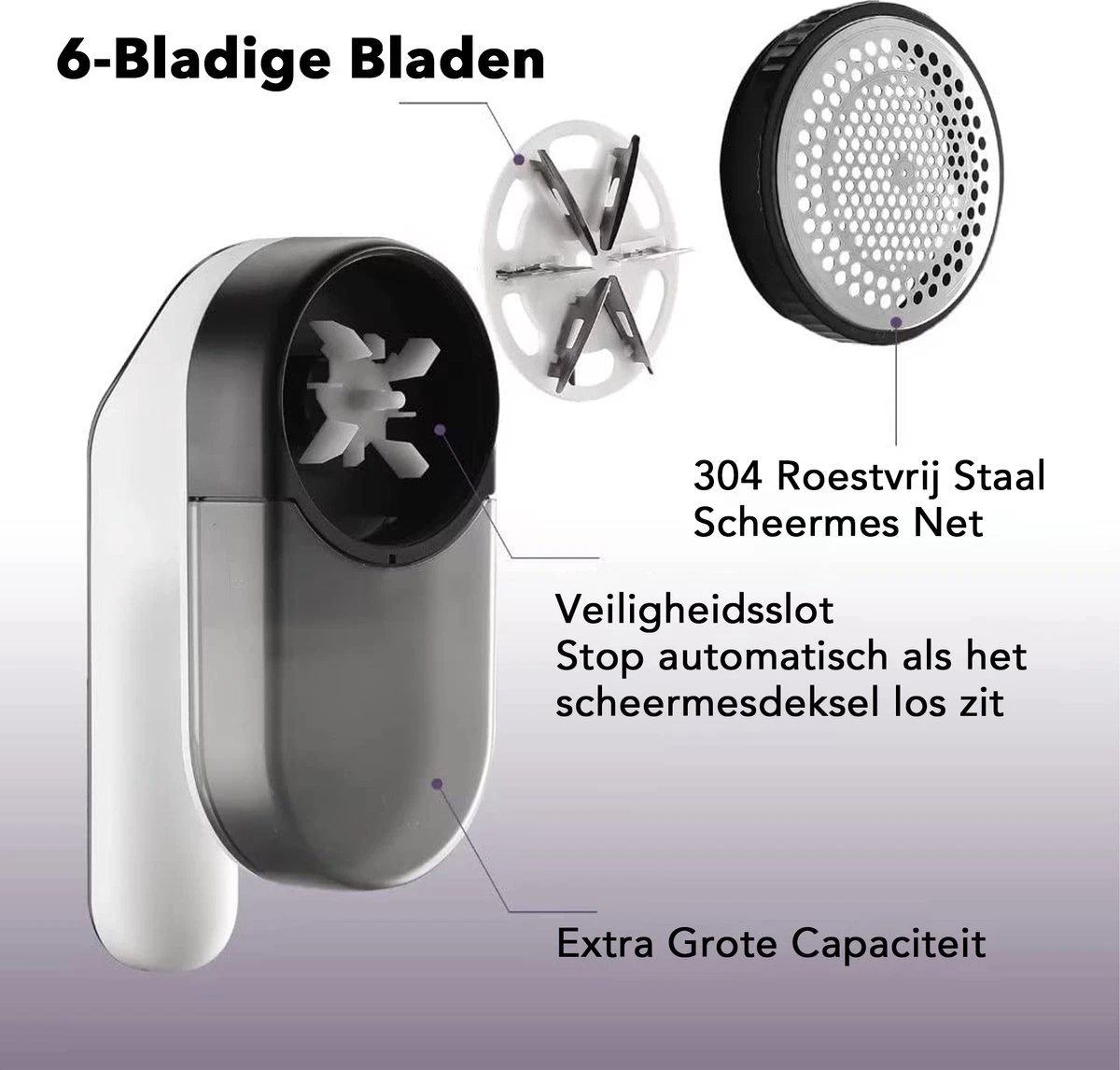 DOWO® - Elektrische Pluizenverwijderaar - Ontpluizer - Draadloos En Oplaadbaar - Pluizentondeuse - 3 Extra Opzetstukken - Zwart 7 DOWO® - Elektrische Pluizenverwijderaar - Ontpluizer - Draadloos En Oplaadbaar - Pluizentondeuse - 3 Extra Opzetstukken - Zwart - Afbeelding 5