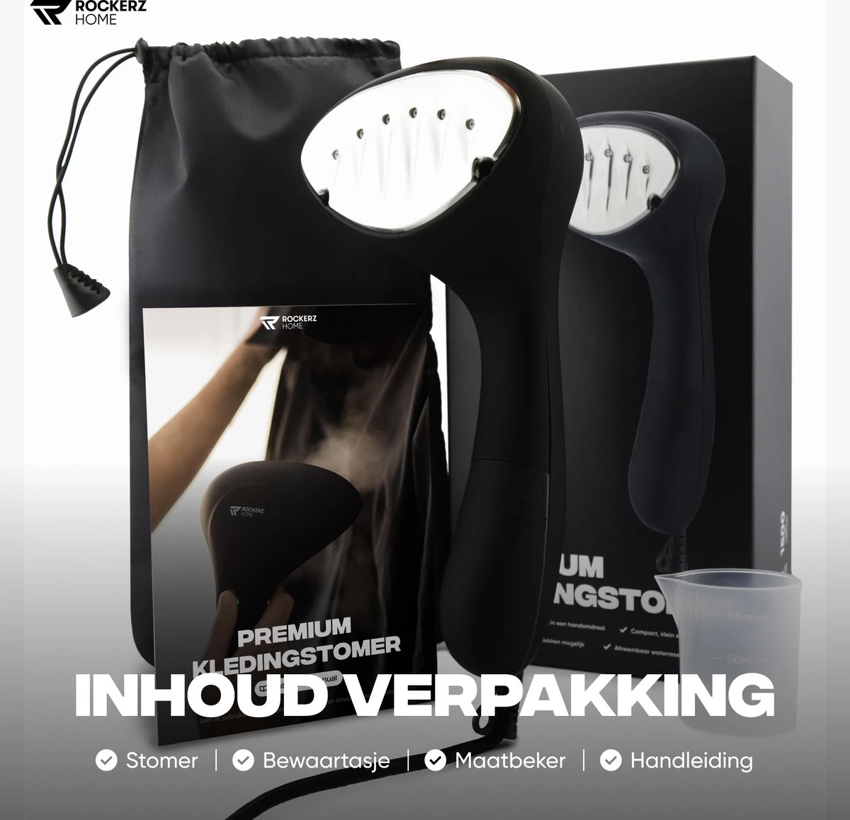 Kledingstomer - Handstomer - Stoomreiniger - Stomer - Luxe Uitvoering - Krachtig En Stijlvol - Inclusief Maatbeker - Snel Opgewarmd (25 Sec) - Geschenkverpakking- 1500W - Merk: Rockerz Home - Kleur: Zwart 12 Kledingstomer - Handstomer - Stoomreiniger - Stomer - Luxe Uitvoering - Krachtig En Stijlvol - Inclusief Maatbeker - Snel Opgewarmd (25 Sec) - Geschenkverpakking- 1500W - Merk: Rockerz Home - Kleur: Zwart - Afbeelding 10