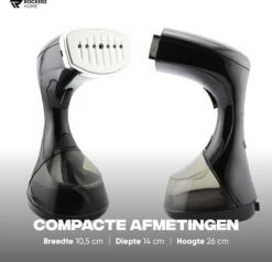 Kledingstomer - Handstomer - Stoomreiniger - Stomer - Inclusief Opzetborstel En Maatbeker - Groot Waterreservoir (300 Ml) - Snel Opgewarmd (30 Sec) - 3 Standen - 1500W - Merk: Rockerz Home - Kleur: Zwart -Reinigingsapparaten Winkel 1200x1158 7