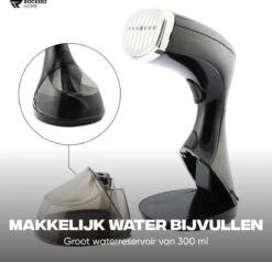Kledingstomer - Handstomer - Stoomreiniger - Stomer - Inclusief Opzetborstel En Maatbeker - Groot Waterreservoir (300 Ml) - Snel Opgewarmd (30 Sec) - 3 Standen - 1500W - Merk: Rockerz Home - Kleur: Zwart -Reinigingsapparaten Winkel 1200x1158 9
