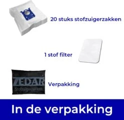 Zedar Stofzuigerzakken Geschikt Voor Philips - AEG - Electrolux - Tornado - Zanussi - 20 Stuks + 1 Filter -Reinigingsapparaten Winkel 1200x1160 2