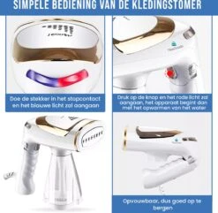 TibaGoods Luxe Kledingstomer - Handstomer - Ontkreuker - Stoomreiniger - Warmt Snel Op - Inclusief 2 Opzetborstels - 1600w - 250ml -Reinigingsapparaten Winkel 1200x1171 10