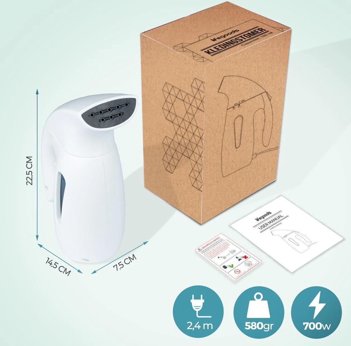 LifeGoods Kledingstomer - Handstomer Voor Kleding/Textiel/Stof - 180ML Tank - Wit 9 LifeGoods Kledingstomer - Handstomer Voor Kleding/Textiel/Stof - 180ML Tank - Wit - Afbeelding 7