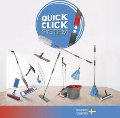 Nordic Stream Vloerwisser - Microvezel Dweil Met Steel - Quick Click Systeem - Douche - Badkamer - 46cm Wisbreedte -Reinigingsapparaten Winkel 1200x1184