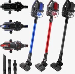 AREBOS - 2-in-1 Steelstofzuiger Draadloos - Stofzuiger Zonder Zak 200W - Kruimelzuiger - Handstofzuiger - Turboborstel Met LED - Stofzuiger Met Zak - Zwart -Reinigingsapparaten Winkel 1200x1186 2