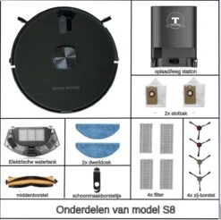 TONIHOMI® S8 - Robotstofzuiger Met Dweilfunctie - Automatisch Legen - Automatisch Opladen - LDS Laser Navigatie - Zwart -Reinigingsapparaten Winkel 1200x1195 29