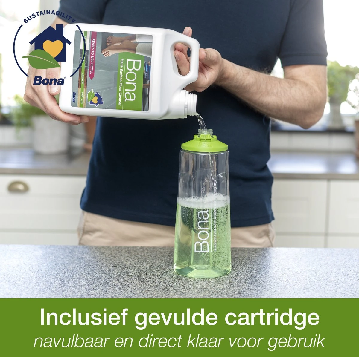 Bona Premium Spray Mop - Alles-in-1 Dweilsysteem - Vloerwisser Inclusief Harde Vloer, Tegel/ Laminaat Reiniger & Microvezel Reinigingspad - Streeploos - Sneldrogend 12 Bona Premium Spray Mop - Alles-in-1 Dweilsysteem - Vloerwisser Inclusief Harde Vloer, Tegel/ Laminaat Reiniger & Microvezel Reinigingspad - Streeploos - Sneldrogend - Afbeelding 10