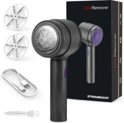 DynaBright Elektrische Pluizenverwijderaar - Draadloos - 2 Extra Opzetstukken - Pluizentondeuse - Grijs