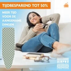 Laundryspecialist 6 Laagse AIRPRO Strijkplankhoes - 50% Sneller Strijken - Geen Water Meer Onder Je Strijkplank - Maat L/XL Voor Een Breedte Van 39 Tot 53 Cm En Een Lengte Van 120 Tot 141 Cm -Reinigingsapparaten Winkel 1200x1199 20