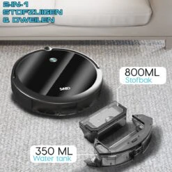 Sanbo® D-503 Pro Robotstofzuiger - Zwart - Inclusief HD-Camera & App - Inclusief Laadstation - Dweilrobot -Reinigingsapparaten Winkel 1200x1200 1014