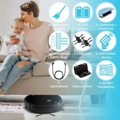 Sanbo® D-503 Pro Robotstofzuiger - Zwart - Inclusief HD-Camera & App - Inclusief Laadstation - Dweilrobot -Reinigingsapparaten Winkel 1200x1200 1017