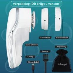 Infangel – Elektrische Pluizenverwijderaar – Draadloze Pluizendief – Incl. 2 Extra Opzetstukken - Grijs -Reinigingsapparaten Winkel 1200x1200 1144