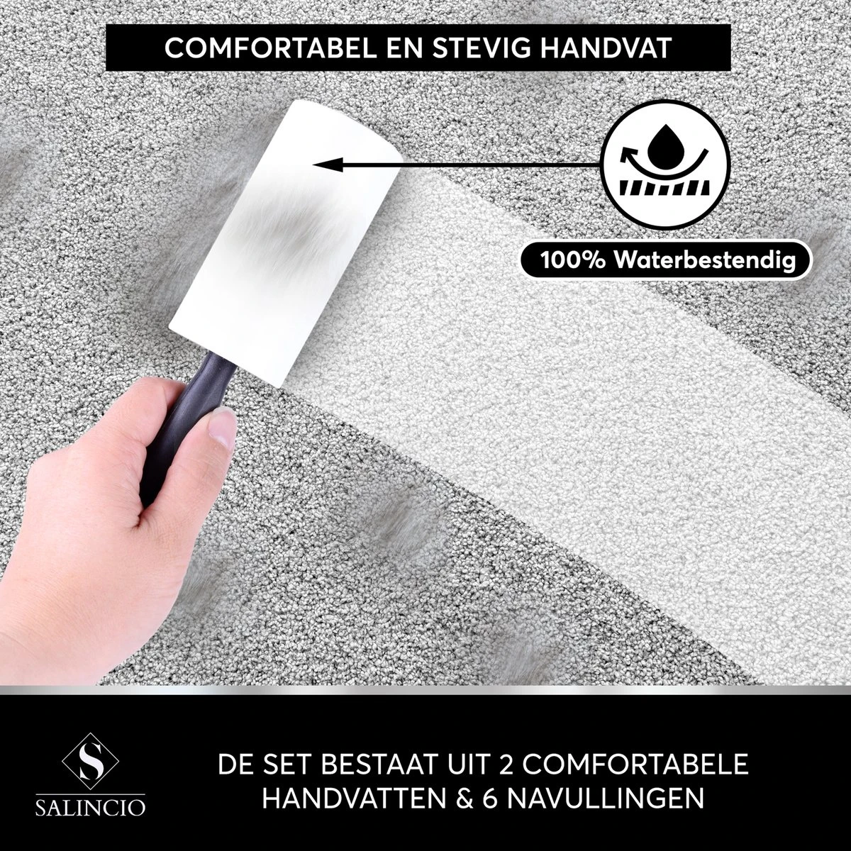 Salincio Kledingroller - Met 2 Handvatten En 6 Navullingen - Pluizenroller – 360 Kleefvellen – Verwijdert Haren En Stof – Kleefroller 6 Salincio Kledingroller - Met 2 Handvatten En 6 Navullingen - Pluizenroller – 360 Kleefvellen – Verwijdert Haren En Stof – Kleefroller - Afbeelding 4