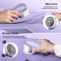Qtronic Elektrische Pluizenverwijderaar - Ontpluizer/Pluizentondeuse - Draadloos - Extra Opzetstuk - Paars -Reinigingsapparaten Winkel 1200x1200 1346