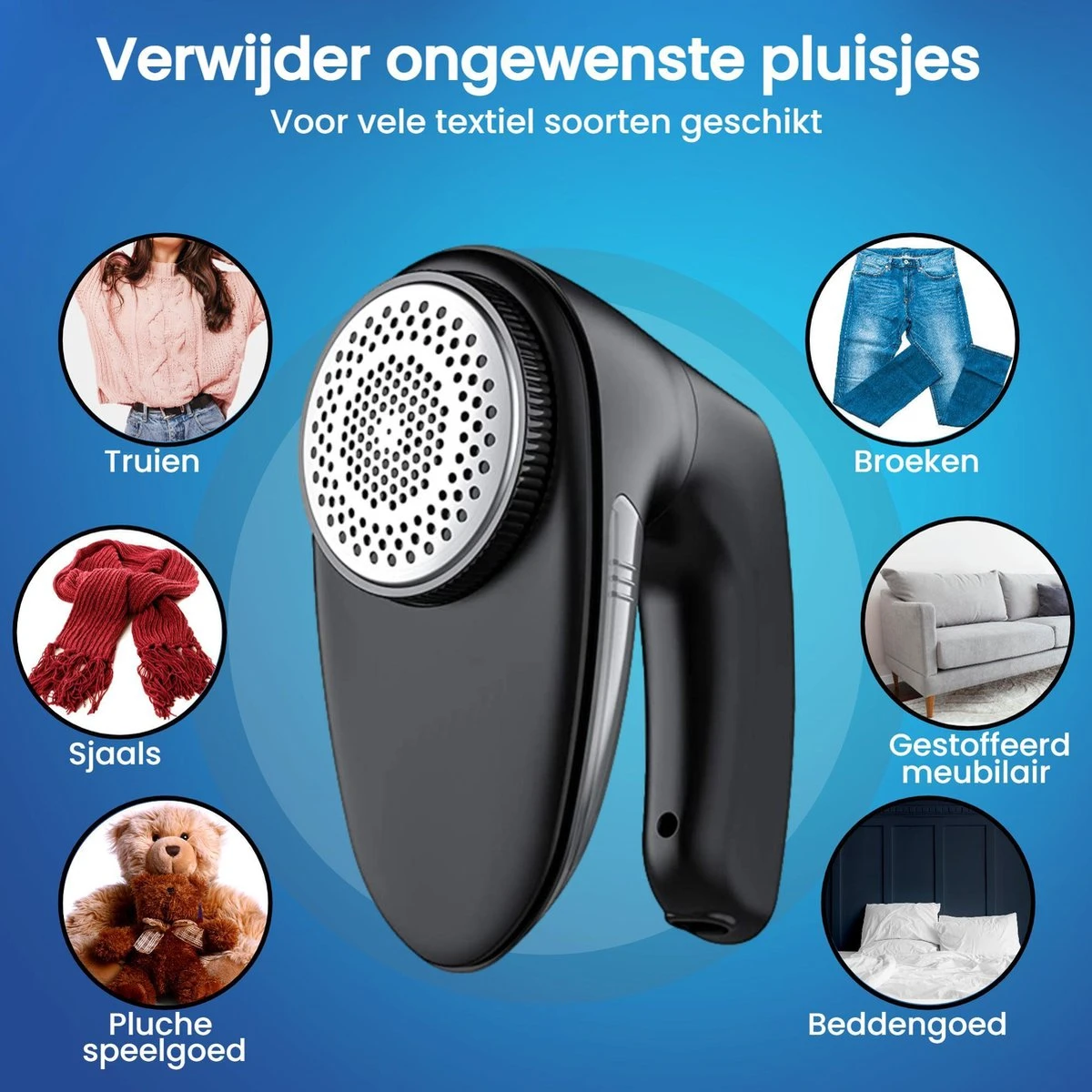 Beepro® Elektrische Pluizenverwijderaar - Ontpluizer - Draadloos En Oplaadbaar - Zwart 7 Beepro® Elektrische Pluizenverwijderaar - Ontpluizer - Draadloos En Oplaadbaar - Zwart - Afbeelding 5