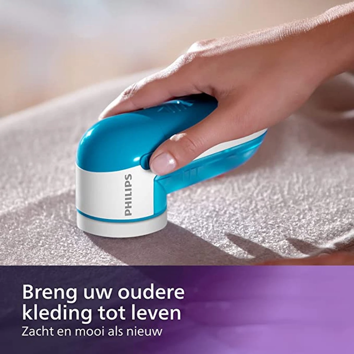 PHILIPS - GC026/00 - Pluizentondeuse - Ontpiller - Pluizenverwijderaar - Ontpluizer - Incl. Batterijen - Lichtblauw - Lichtroze 6 PHILIPS - GC026/00 - Pluizentondeuse - Ontpiller - Pluizenverwijderaar - Ontpluizer - Incl. Batterijen - Lichtblauw - Lichtroze - Afbeelding 4