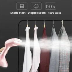Merkloos Topshop Handstomer - Kledingstomer - Meubelstomer - Stoomreiniging - 1500W - Compact - Thuis & Onderweg - Snelle Warmte - Huishouden - Stoom Strijkmachine - Roze -Reinigingsapparaten Winkel 1200x1200 1455