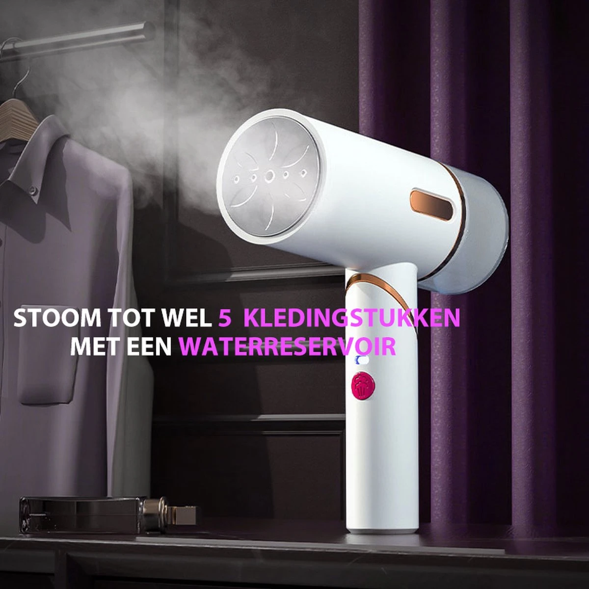 Bee's Kledingstomer - Handstomer - Stomer Kleding - Steamer - Stoomreiniger - Stoomstrijkijzer - 30 G/min - 250ML - 1600W - Snel Opgewarmd - Wit 10 Bee's Kledingstomer - Handstomer - Stomer Kleding - Steamer - Stoomreiniger - Stoomstrijkijzer - 30 G/min - 250ML - 1600W - Snel Opgewarmd - Wit - Afbeelding 8