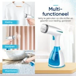 Kledingstomer - Handstomer Voor Kleding - Stoomstrijkijzer - Stomer - Stoomreiniger - 2 Opzetstukken - Blauw -Reinigingsapparaten Winkel 1200x1200 1507