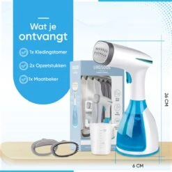 Kledingstomer - Handstomer Voor Kleding - Stoomstrijkijzer - Stomer - Stoomreiniger - 2 Opzetstukken - Blauw -Reinigingsapparaten Winkel 1200x1200 1509