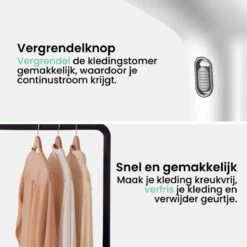 Vonia Kledingstomer - Handstomer - Stoomreiniger Kleding - Stoomapparaat Kleding – 350ML - Wit -Reinigingsapparaten Winkel 1200x1200 1549
