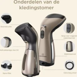 Luxe Kledingstomer - Handstomer - Handstoomreiniger - Stoomstrijkijzer - Stomer Kleding - Voor Op Reis - Goud -Reinigingsapparaten Winkel 1200x1200 1555